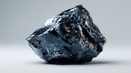 Poster - Shiny Obsidian Rock with Reflective Surface for Creative Projects