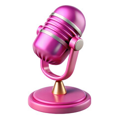 Aufkleber - 3d vintage microphone with metallic pink finish isolated on transparent background