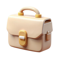 Aufkleber - 3d stylized briefcase with yellow accents isolated on transparent background