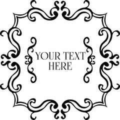 Poster - display a vintage style decorative frame or ornament with a blank space that says 