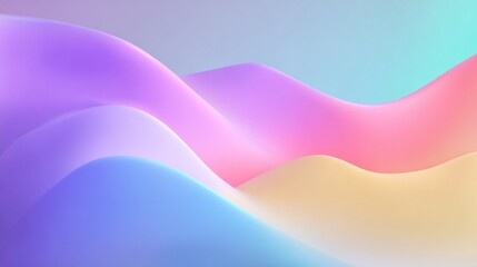 Poster - Gentle curves in pastel colors create a tranquil abstract backdrop perfect for a variety of design applications and creative projects