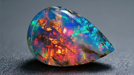 Poster - Stunning Vibrant Opal Gemstone Showcasing Color Play and Brilliance