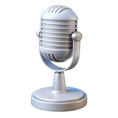 Aufkleber - 3d vintage microphone with classic design isolated on transparent background