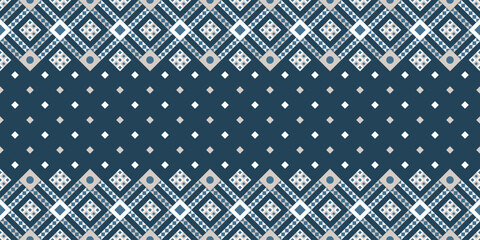 Poster - Elegant Geometric Diamond Shape Border Seamless Texture Surface Pattern