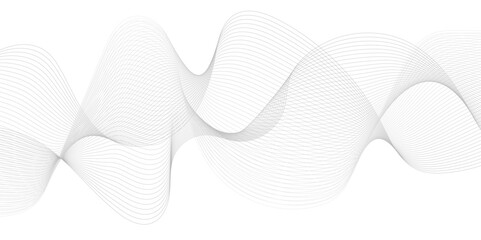 Poster - Abstract vector background with black wavy lines. Abstract wave element for design. Digital frequency track equalizer.