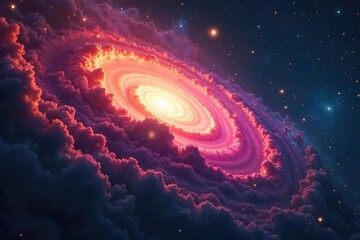 Wall Mural - Breathtaking Swirling Nebula Vibrant Colors and Enigmatic Dust Clouds Unveiling a Celestial Mystery in the Vastness of Space