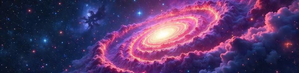 Wall Mural - Vibrant Swirling Nebula A Cosmic Map of Stars, Galaxies, and Interstellar Space - Ideal for Science Fiction and Astronomy
