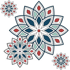Aufkleber - abstract seamless floral pattern background with vintage flower elements for textile decoration and 