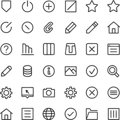 Poster - Modern dashboard minimalist outline icons for ui and web design