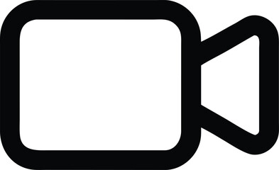 Poster - Simple black outline single video camera icon
