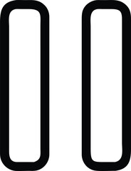 Fototapete - Simple black outline icon of two vertical elements