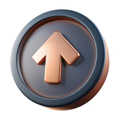 Poster - 3d upward arrow icon isolated on transparent background