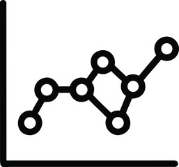 Poster - Simple black line graph showing upward trend and growth