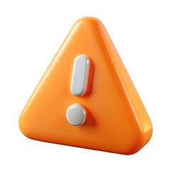 Poster - 3d warning sign exclamation mark isolated on transparent background