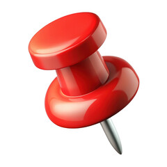 Poster - 3d red push pin isolated on transparent background