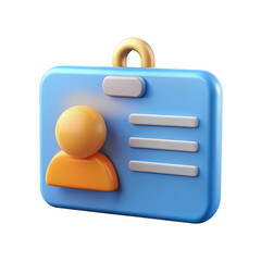 Poster - 3d identification card with person icon isolated on transparent background