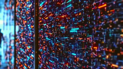 Abstract network lights pulsing in futuristic cityscape