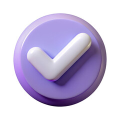 Poster - 3d check mark icon isolated on transparent background