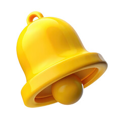 Poster - 3d yellow notification bell isolated on transparent background