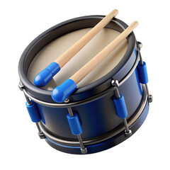 Poster - 3d snare drum with drumsticks isolated on transparent background
