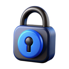 Poster - 3d blue and black padlock isolated on transparent background