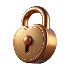 Poster - 3d heart shaped padlock isolated on transparent background