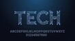 © MDJAMAL - Futuristic circuit board typography displaying the word tech and alphabetical characters