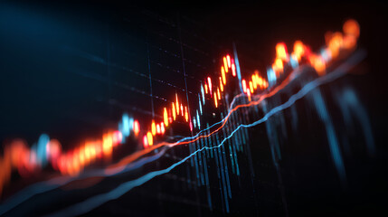 Poster - stock market investment trading graph growth.Trade business analytics graph and 
