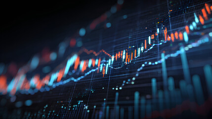 Poster - stock market investment trading graph growth.Trade business analytics graph and 