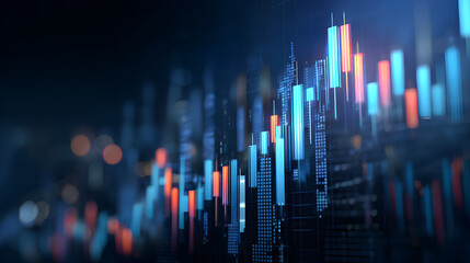 Poster - stock market investment trading graph growth.Trade business analytics graph and 