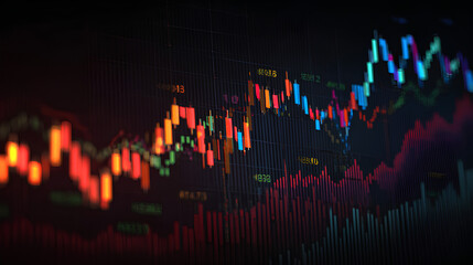 Poster - Trade stock market business analytics graph and financial chart.	