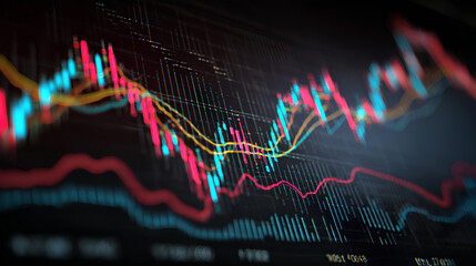 Poster - Trade stock market business analytics graph and financial chart.	