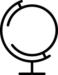 Aufkleber - Minimal Line Art Globe Illustration on a White Background
