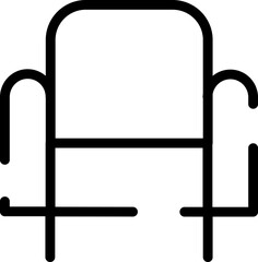 Fototapete - Minimalistic Outline of a Chair Icon in Black on White Background