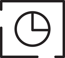 Aufkleber - Minimalist Line Icon of a Pie Chart in a Square Frame