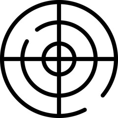 Aufkleber - Minimalist Black Line Target Icon with Precise Geometric Design