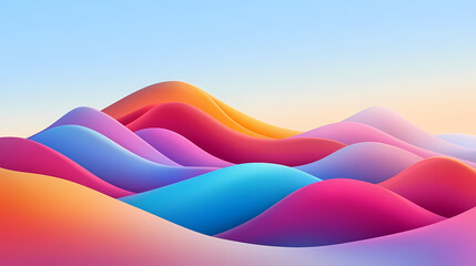 Wall Mural - Abstract Colorful Mountain Landscape