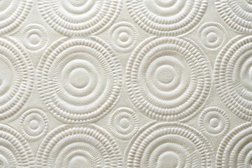 Poster - Close up of a textured white surface with repeating embossed oval and circular patterns
