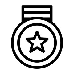 Aufkleber - An isolated medal icon with a star shape inside, concept for achievement recognition, competitive event participation and skill mastery demonstration.