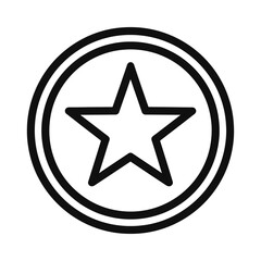 Aufkleber - Simple line drawing of a five-pointed star enclosed in a double-lined circle, concept for rating symbol, favorite icon and quality badge
