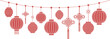 © jahid0886 - Set hanging chinese lantern icon chinese lunar decoration design vector illustration