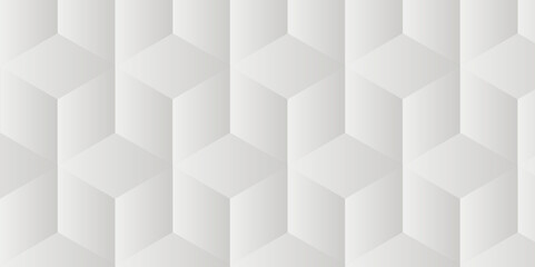 Fototapete - Seamless cube hexagon pattern Abstract geometric with template design. White and gray technology ornament. Vector geometrical cubic waves seamless texture.	
