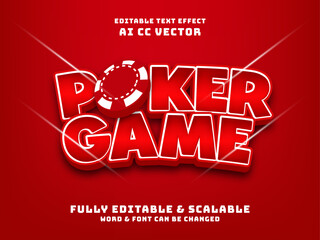 Poster - poker 3d vector text effect. chips game for man