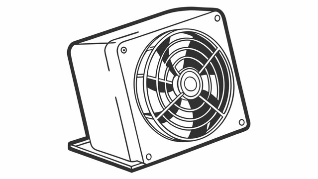 Minimalist Vector Illustration of a Computer Fan for Tech and Hardware Design Concepts.