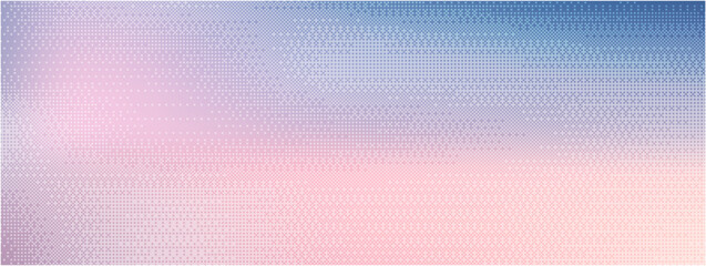 Aufkleber - geometric background with digital pixel grid. abstract pattern in halftone transition. blue to pink 