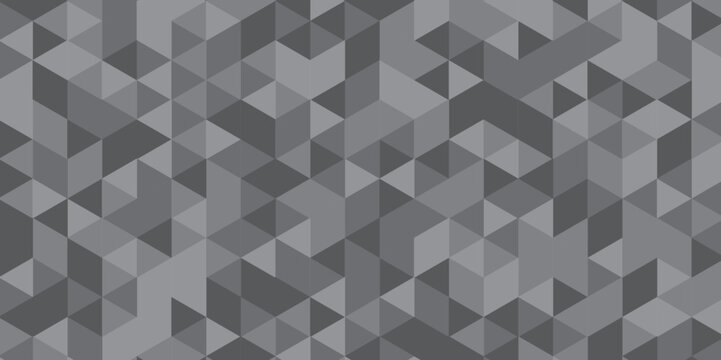Modern triangle mosaic gray Background. Overlap random vector element. Business polygonal texture. Abstract low polygon Geometric banner wall background. Seamless Abstract polygon.	