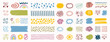 © Yanka - pastel abstract cute color shape aesthetics collection. geometric mephis style elements for girl set. Colorful childish and nature shapes isolated on white background.