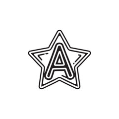 Fototapete - Illustration of star shaped logo incorporating letter A
