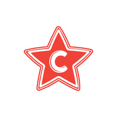 Fototapete - Illustration of a star outline combined with letter C logo