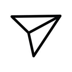 Poster - A black triangular outline shape with an inner triangular line set against a white backdrop